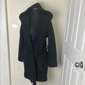 Aritzia Wilfred 100% Merino Wool Kimono Hooded Belted Coat Size Small